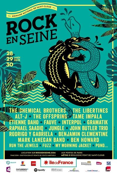 affiche-festival-rock-en-seine-green-hotels-paris-eiffel-trocadero-gavarni