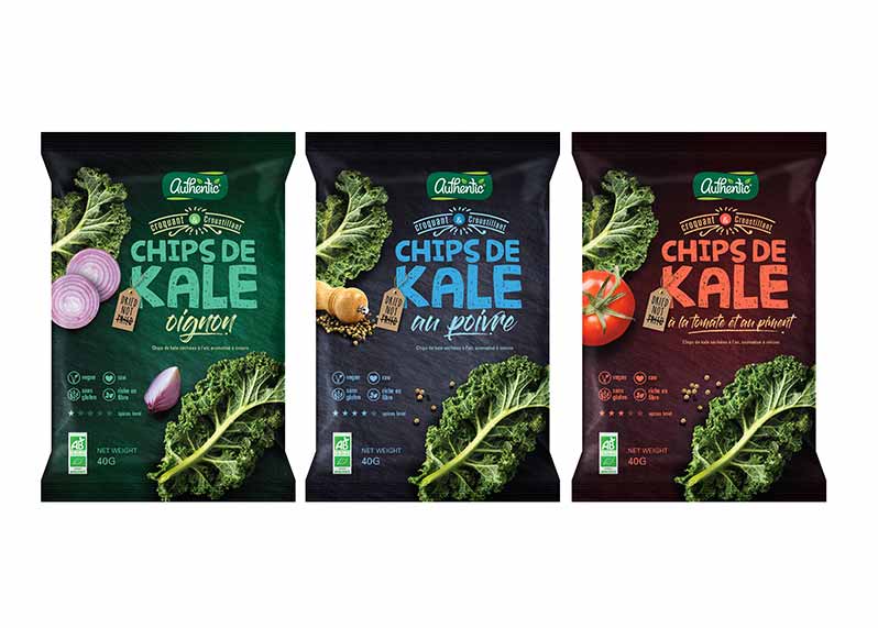 Authentic: organic juices, vegan and gluten-free crisps