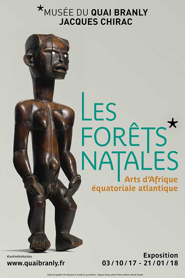 Affiche de l'exposition « Les forêts natales, arts d'Afrique équatoriale atlantique »